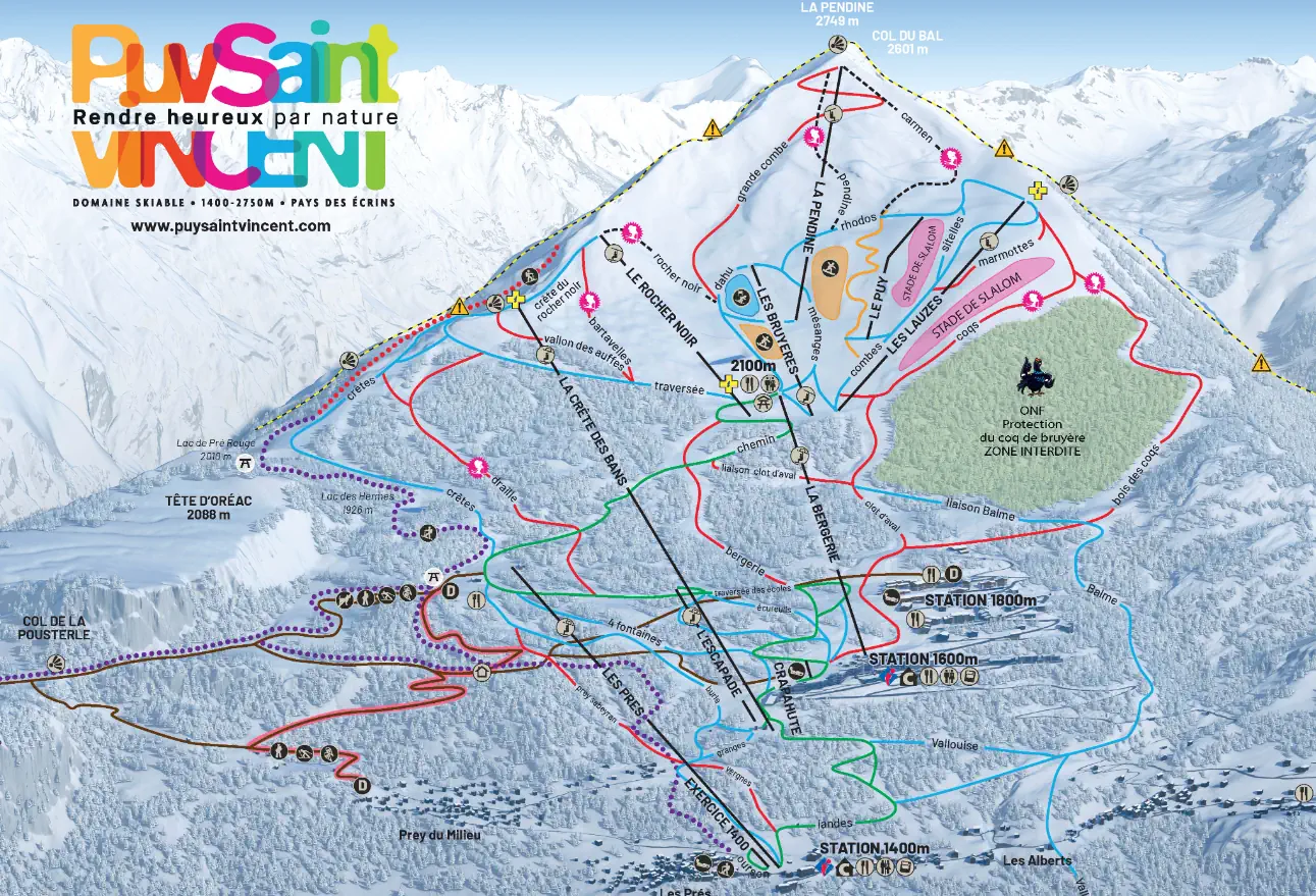 Plan des pistes Puy Saint Vincent 2025 2026