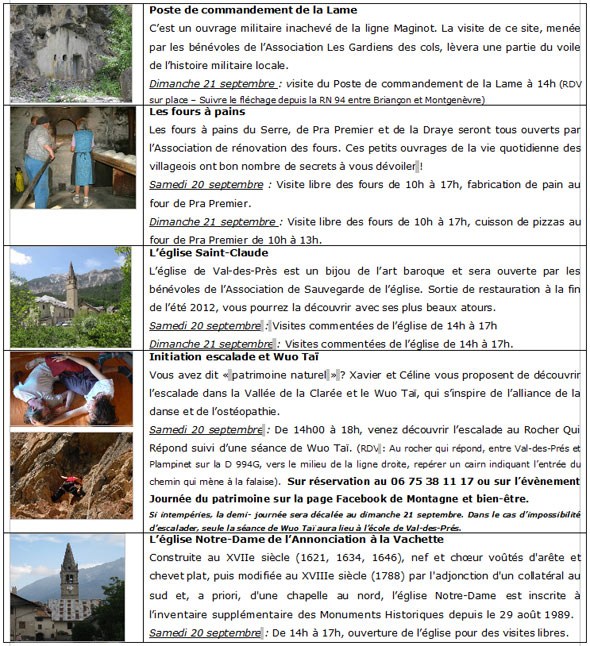 journées patrimoine 2014 val des pres
