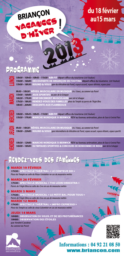 programme des animations à briançon pendant les vacances d'hiver 2013