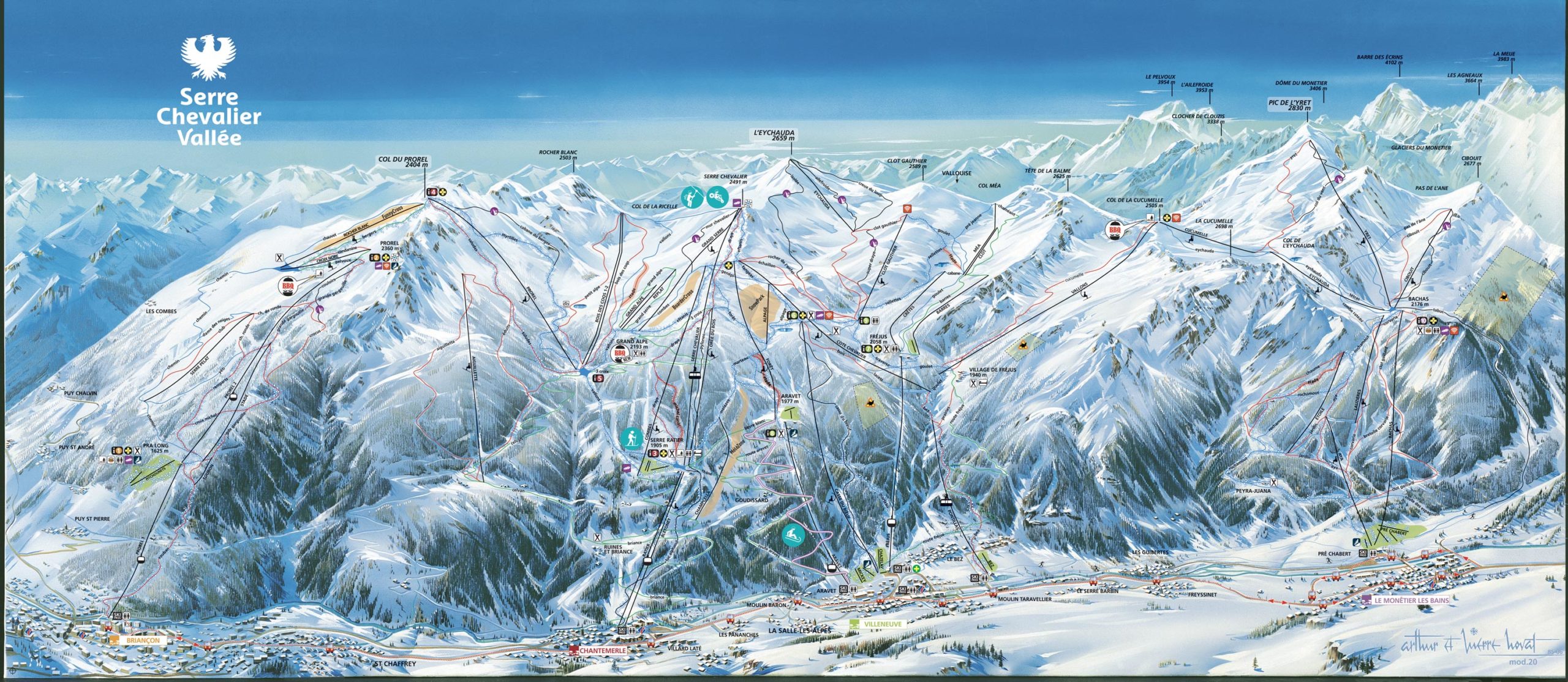 Plan des pistes Serre Chevalier 2022 2023