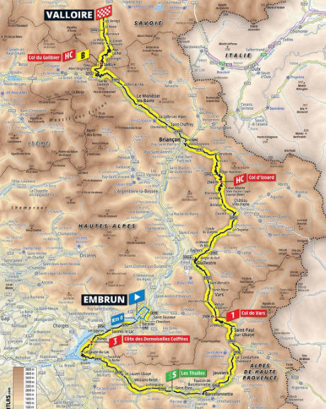 carte étape embrun valloire