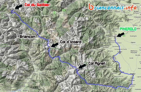 carte étape pinerolo - galibier tour de france 2011