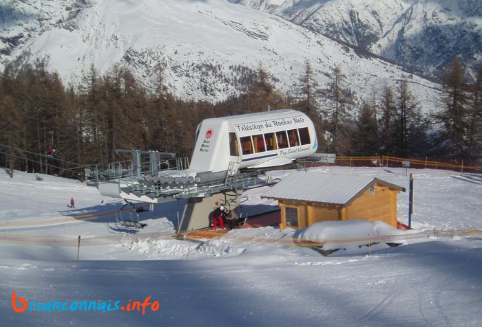 La gare aval du télésiège du Rocher Noir