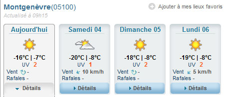 météo montgenèvre février 2012