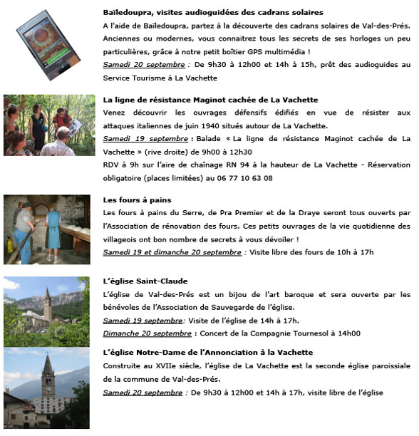 journées patrimoine val des pres 2015