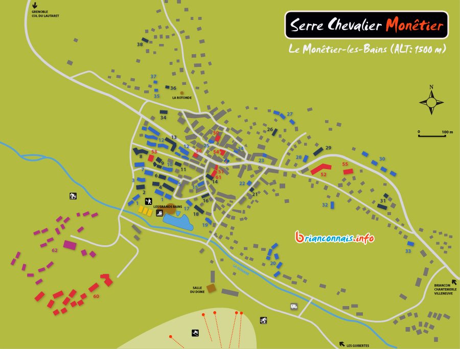 Plan de la station de Serre Chevalier Monêtier