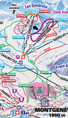 plan situation télésiège des gondrans à montgenevre