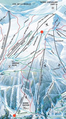 Plan de situation du télésiège des combes