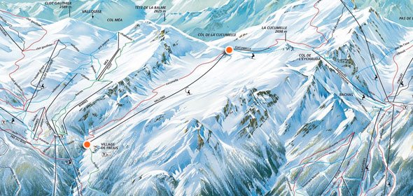 plan situation télésiège des vallons à serre chevalier