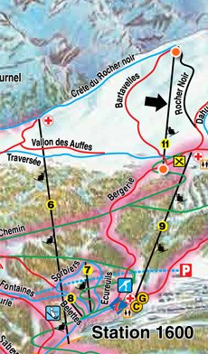 plan situation télésiège rocher noir à puy st vincent