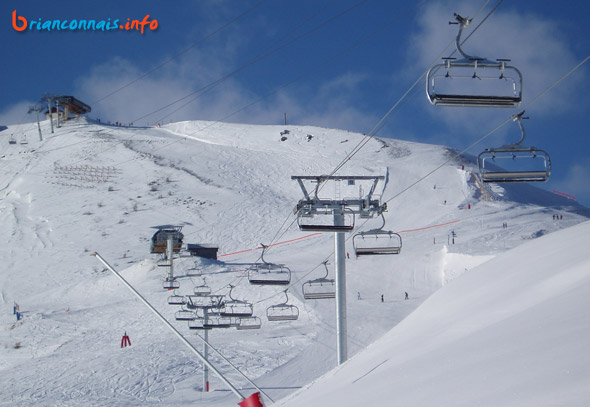 partie sommitale du télésiège des Combes